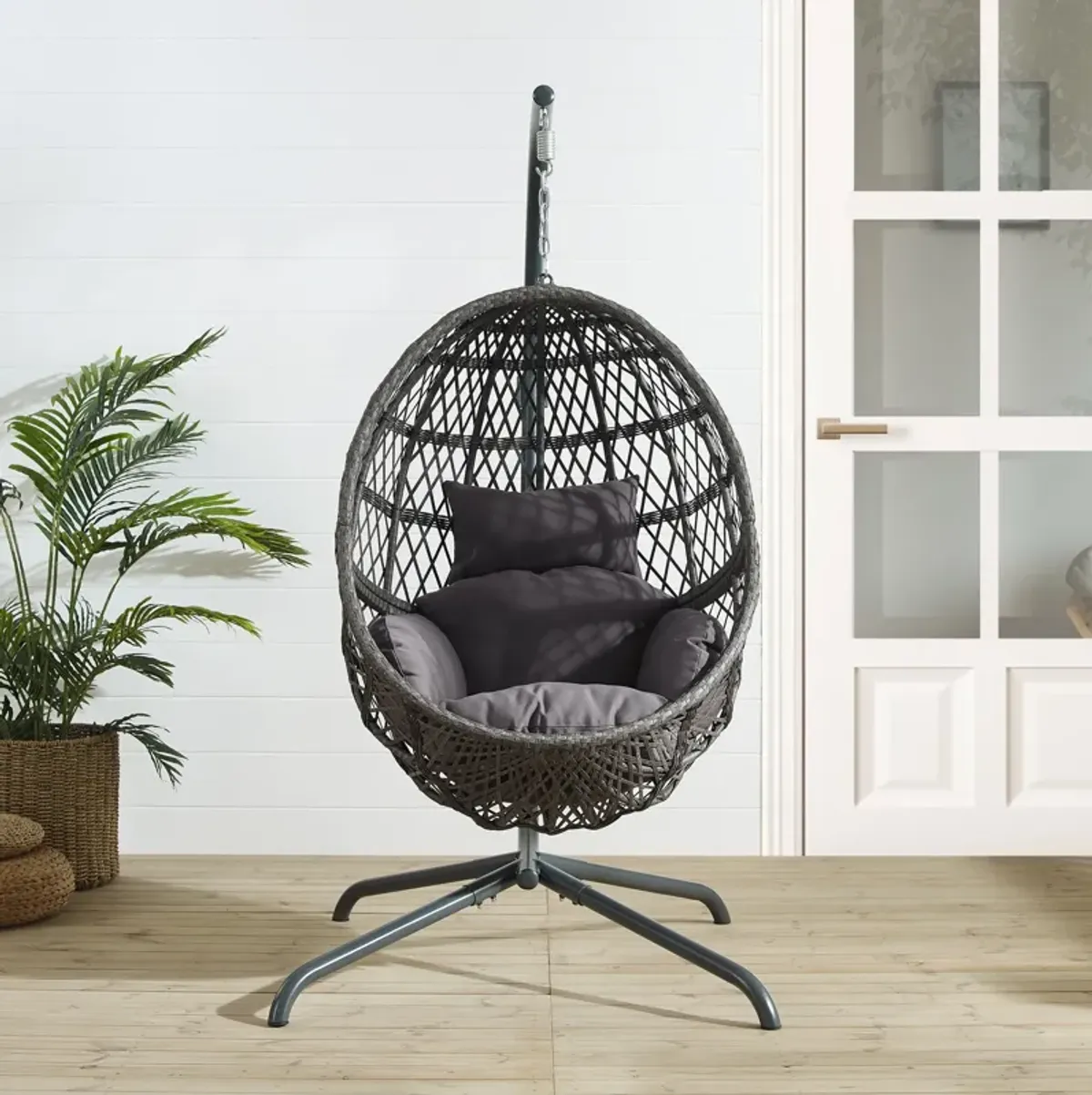 Annapolis Indoor/Outdoor Hanging Egg Chair - Gray