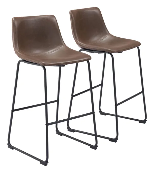 Zion Set of 2 Bar Stools - Espresso