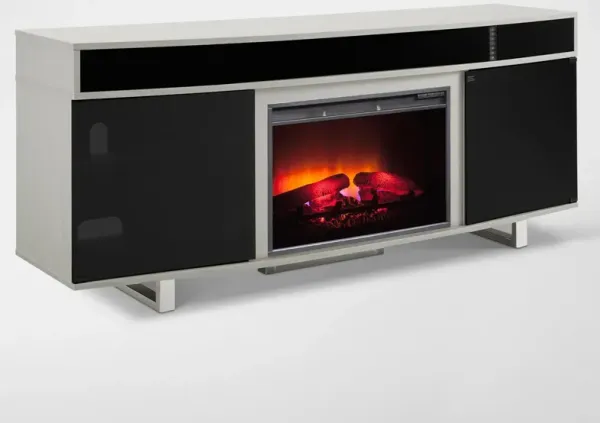 Pacer 72" Traditional Fireplace TV Stand with Sound Bar - Gray