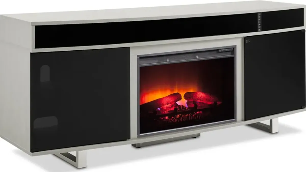 Pacer 72" Traditional Fireplace TV Stand with Sound Bar - Gray