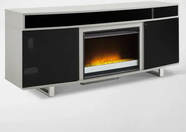 Pacer 72" Contemporary Fireplace TV Stand with Sound Bar - Gray