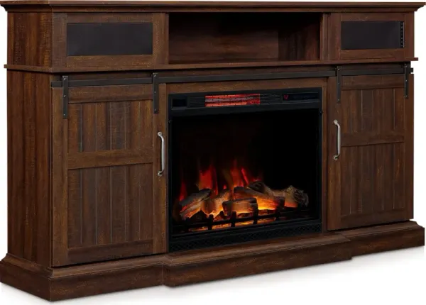 Hunter Fireplace TV Stand - Brown
