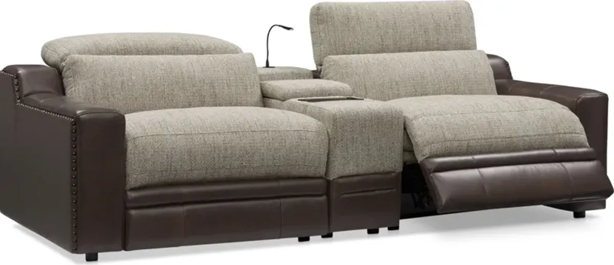 Bridgeport 3-Piece Dual-Power Reclining Sofa with Console - Brown