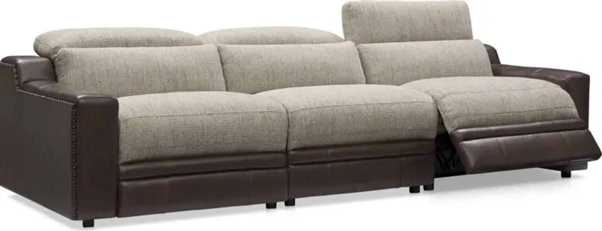 Bridgeport 3-Piece Dual-Power Reclining Sofa - Brown