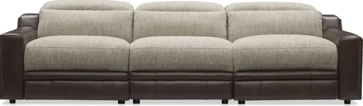 Bridgeport 3-Piece Dual-Power Reclining Sofa - Brown