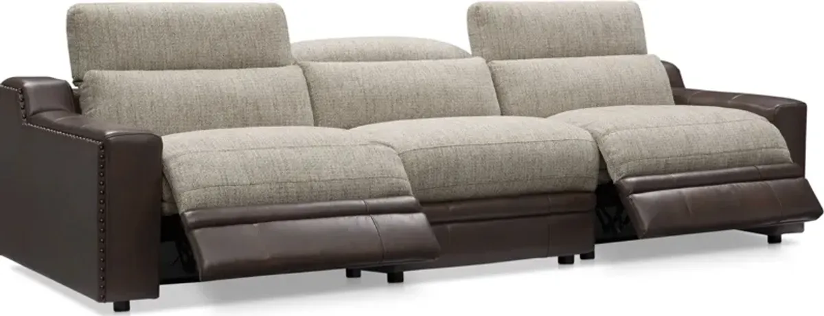 Bridgeport 3-Piece Dual-Power Reclining Sofa - Brown