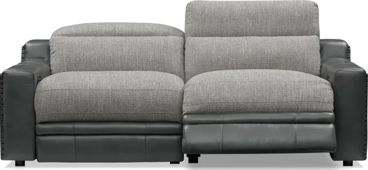 Bridgeport 2-Piece Dual-Power Reclining Sofa - Gray