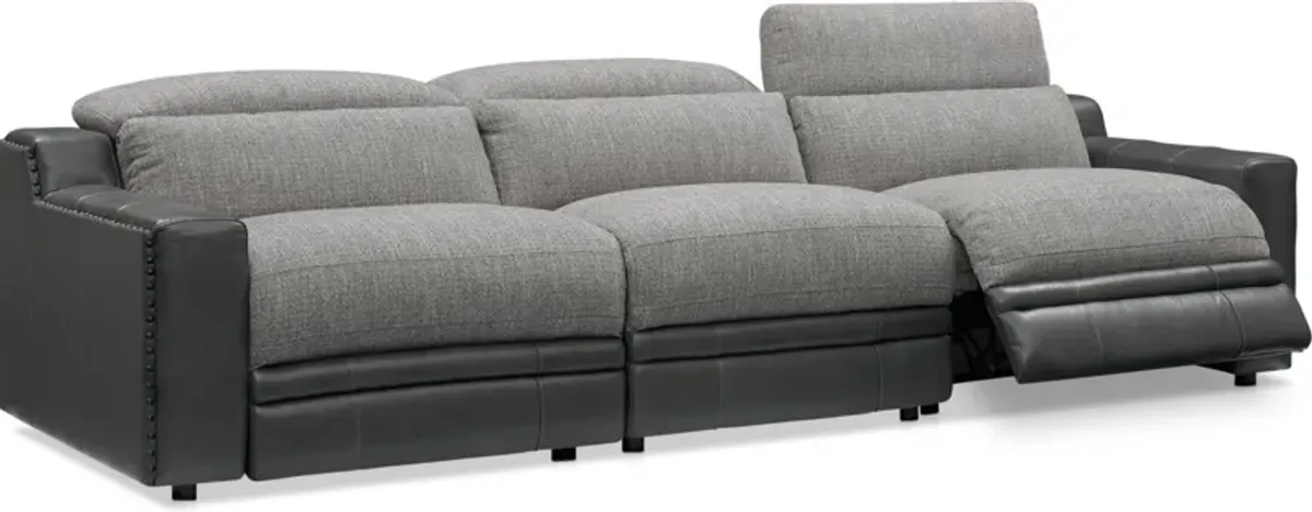 Bridgeport 3-Piece Dual-Power Reclining Sofa – Gray