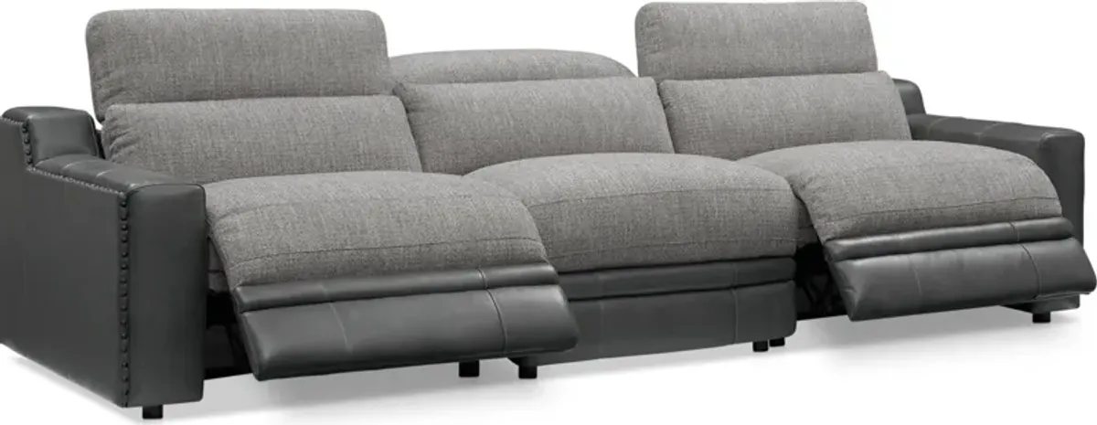 Bridgeport 3-Piece Dual-Power Reclining Sofa – Gray