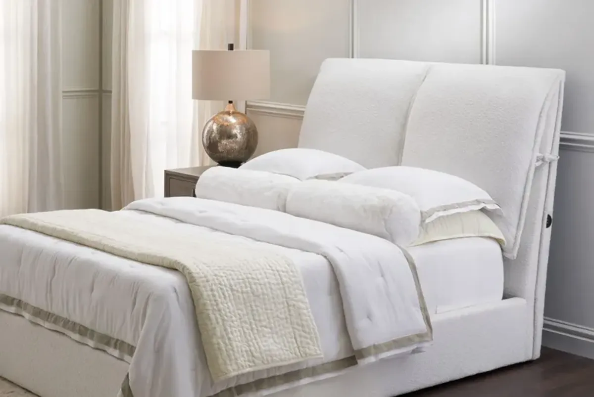 Ace Linen King Comforter Set - White/Natural