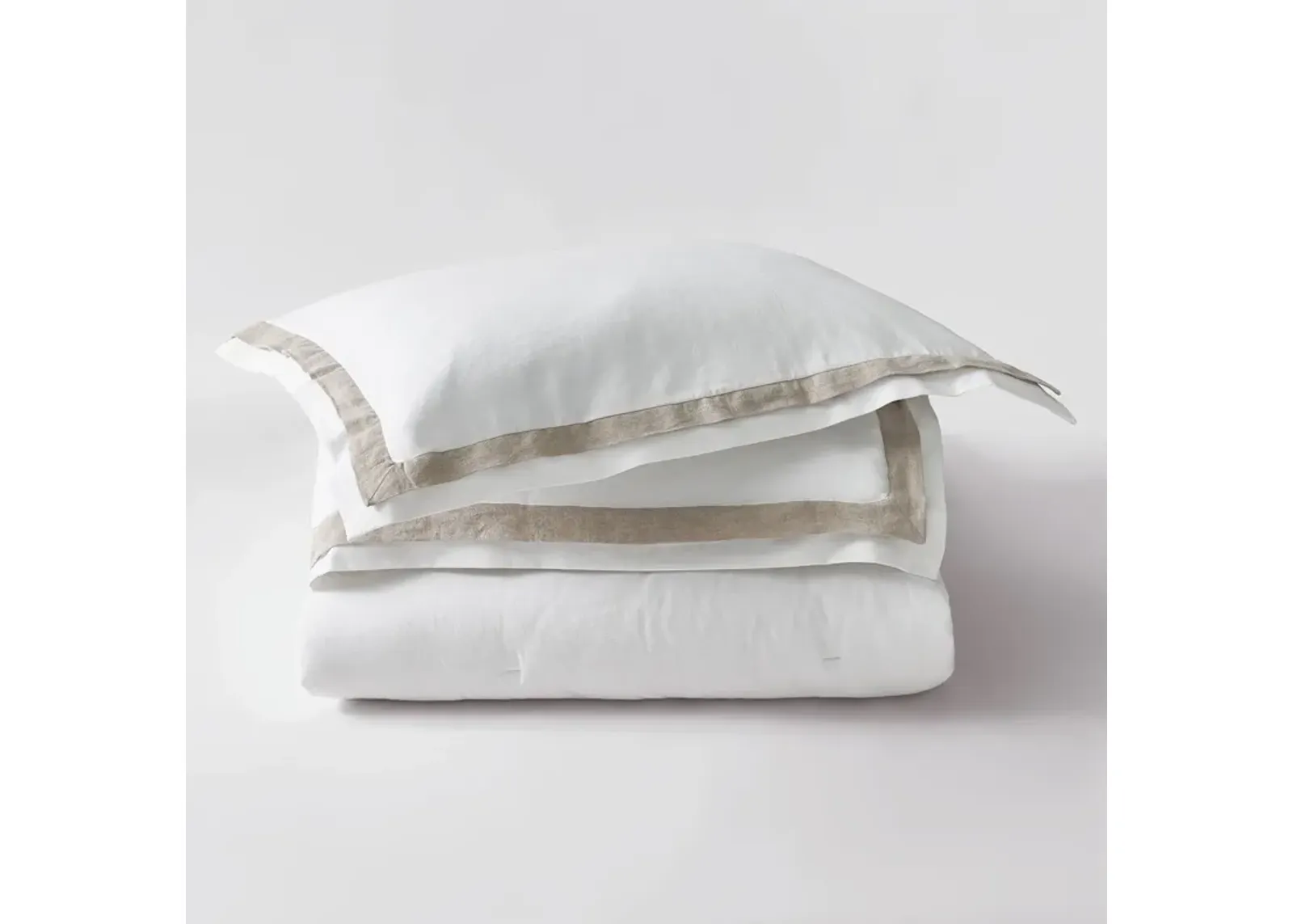 Ace Linen King Comforter Set - White/Natural