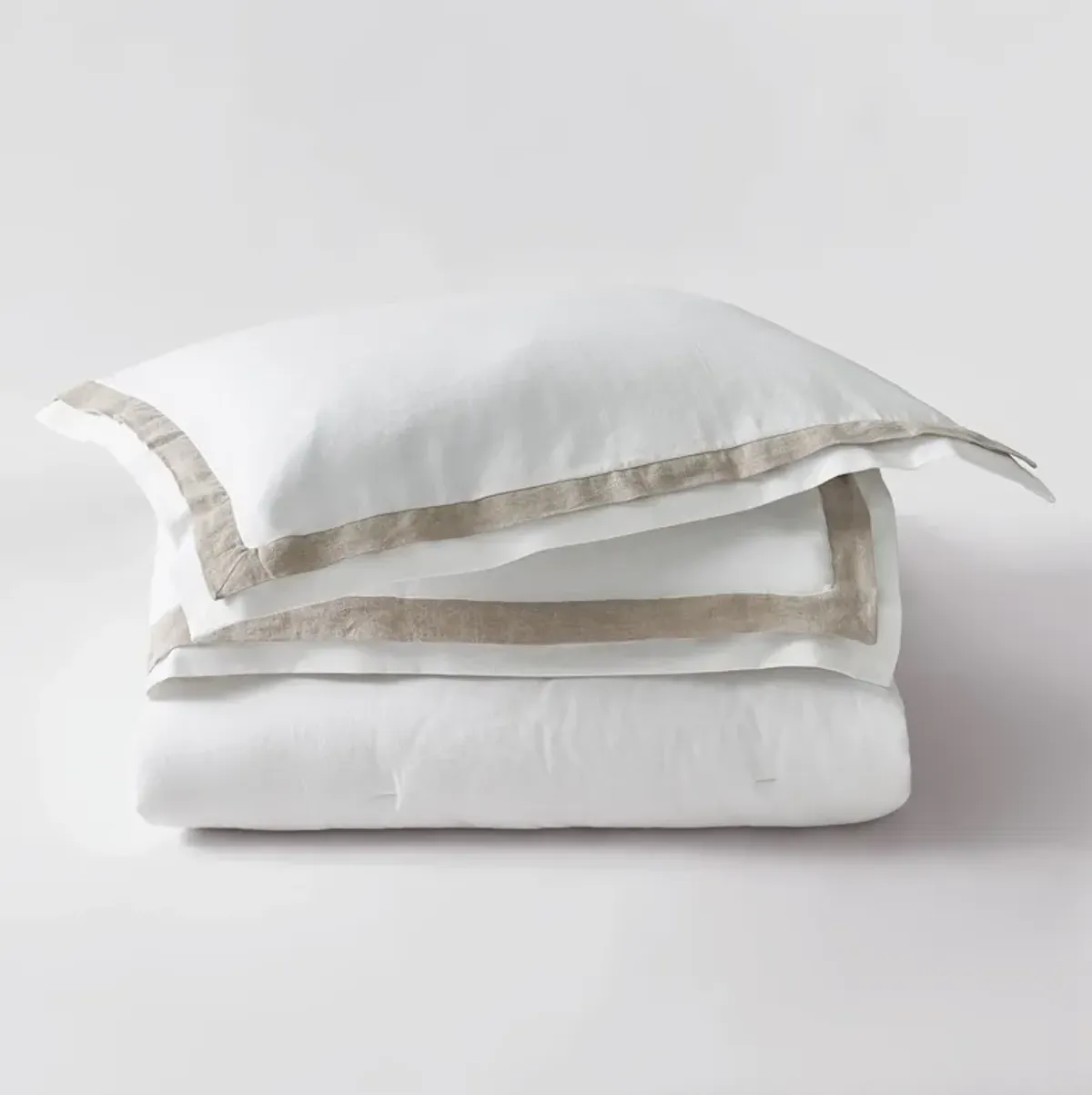 Ace Linen King Comforter Set - White/Natural