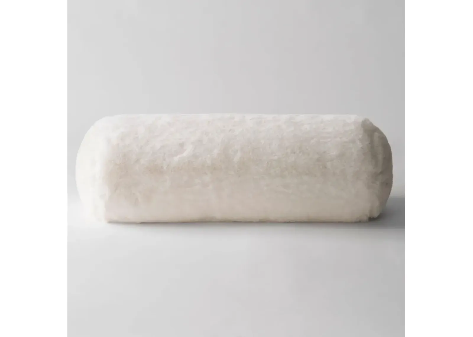 Faux Fur Bolster Pillow - Big Bear White