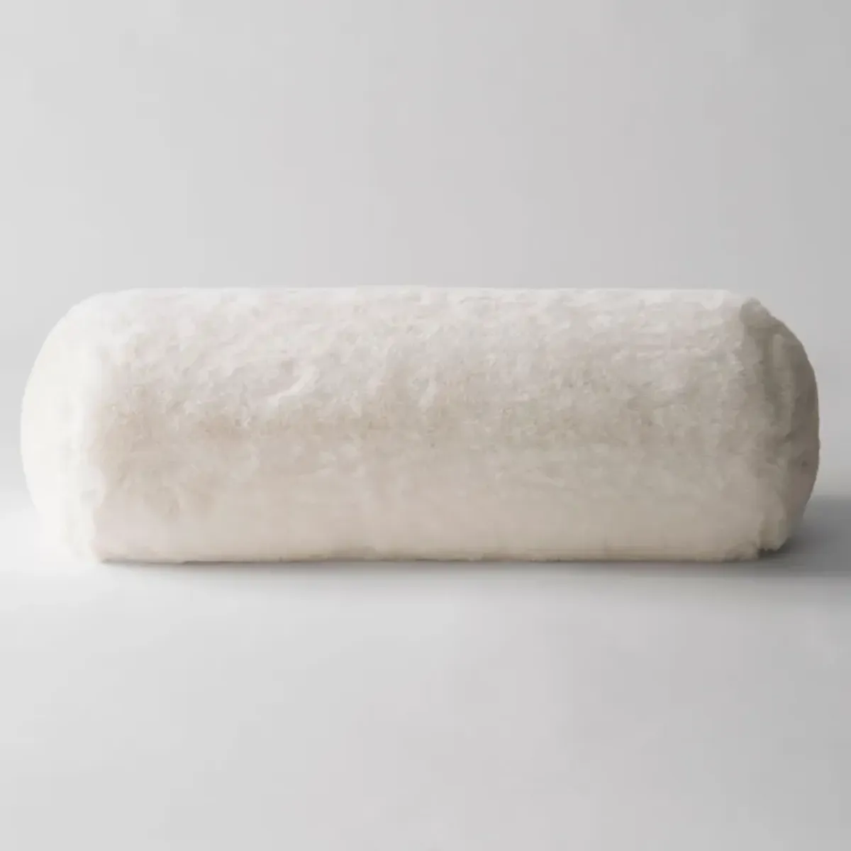 Faux Fur Bolster Pillow - Big Bear White