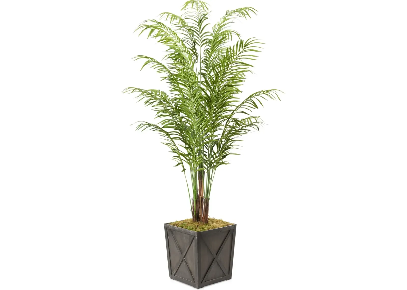 Faux 9' Areca Palm Plant with Farmhouse Wood Planter - Large