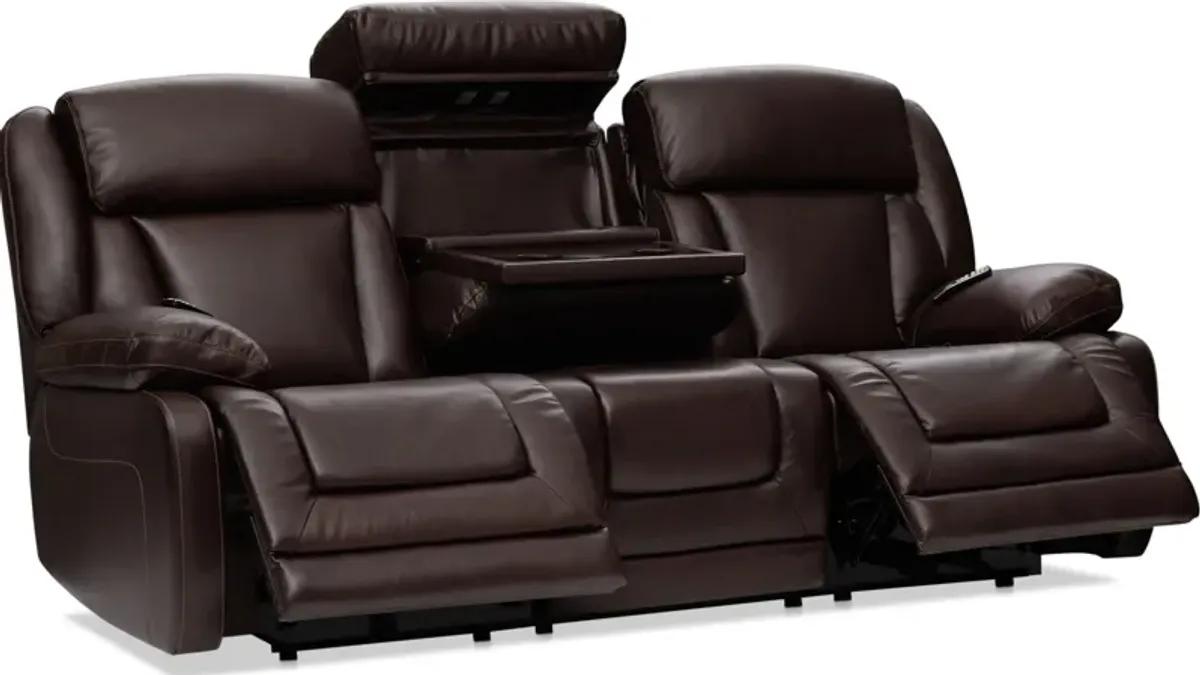 Palermo Triple-Power Reclining Sofa and Loveseat Set - Brown