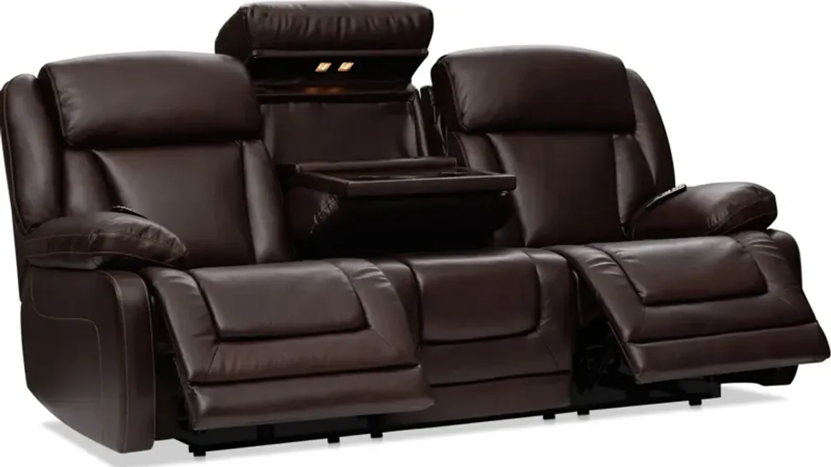 Palermo Triple-Power Reclining Sofa, Loveseat and Recliner Set - Brown