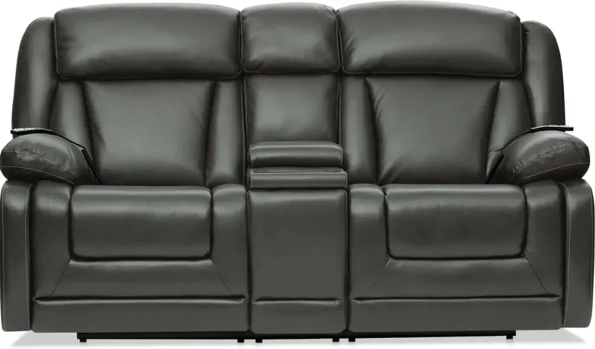 Palermo Triple-Power Reclining Sofa and Loveseat Set - Gray