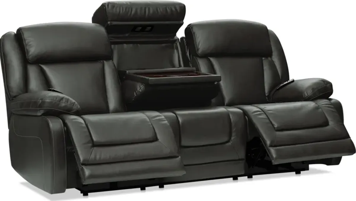 Palermo Triple-Power Reclining Sofa and Recliner Set - Gray