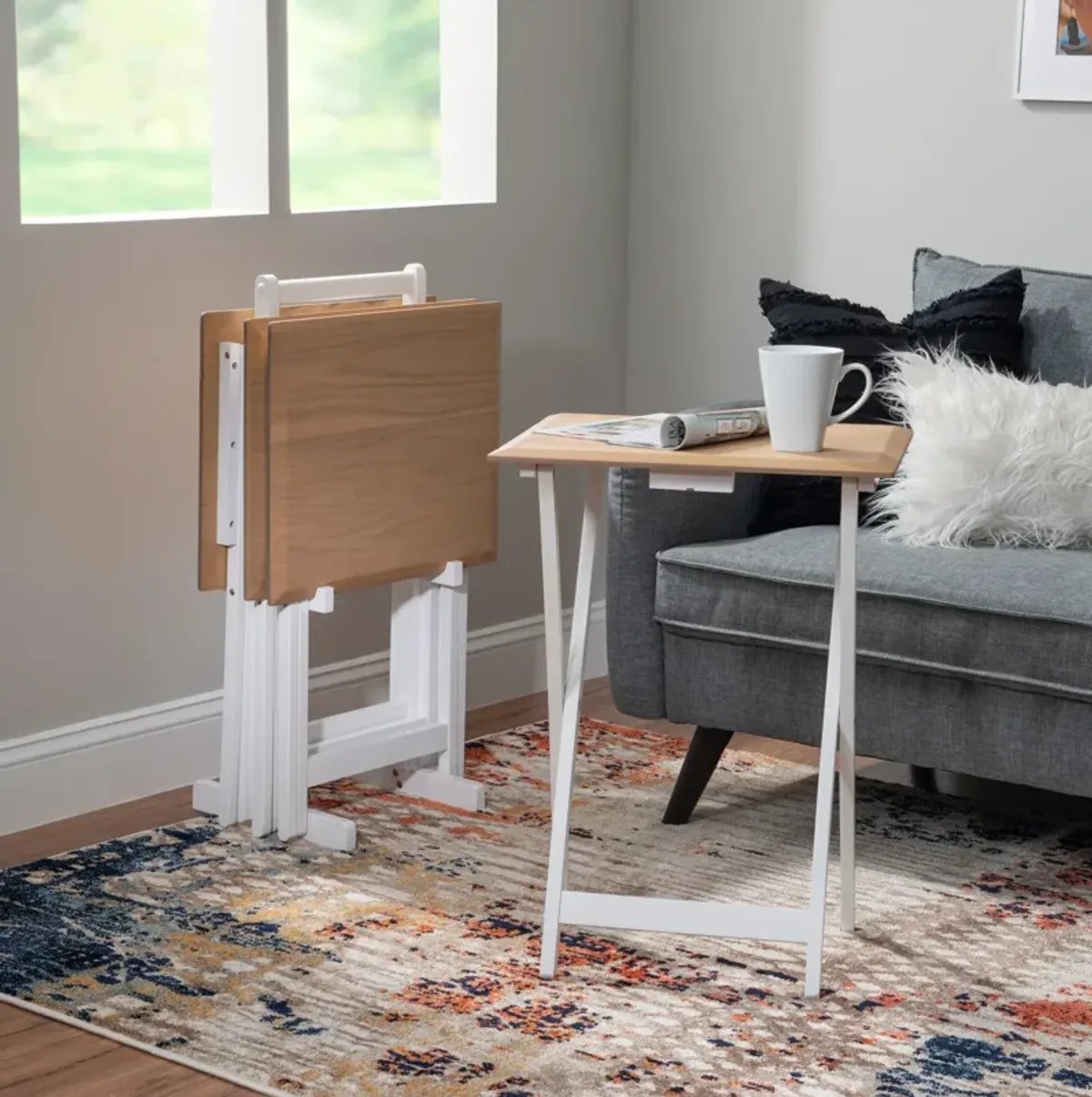 Tidy Tray Tables - Natural/White