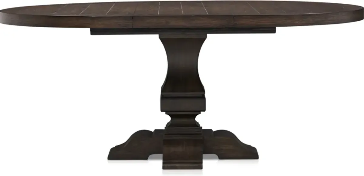 Asheville Round Extendable Dining Table with 4 Splat-Back Side Chairs - Tobacco