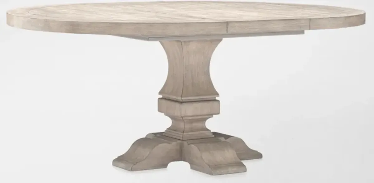 Asheville Round Extendable Dining Table with 6 Splat-Back Side Chairs - Sandstone