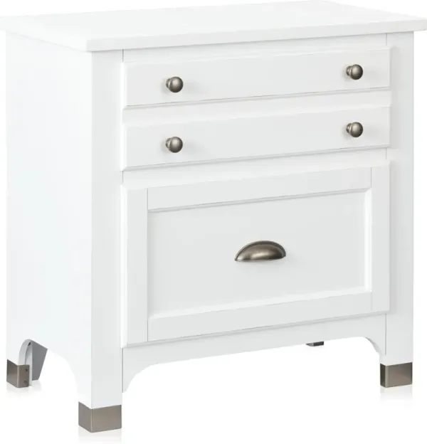 Southampton Nightstand with USB Charging - White