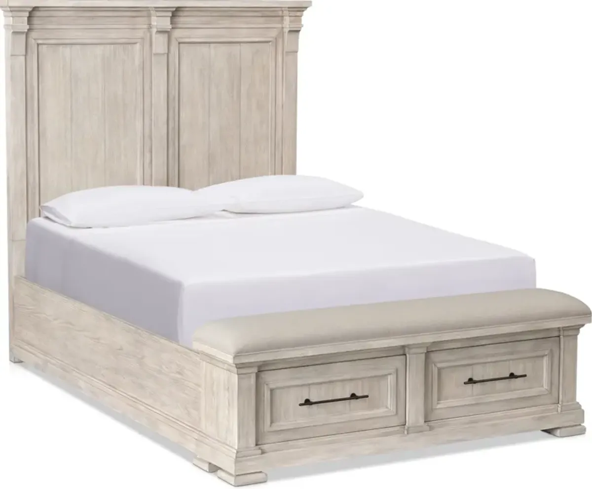 Asheville Queen Storage Bed - Sandstone