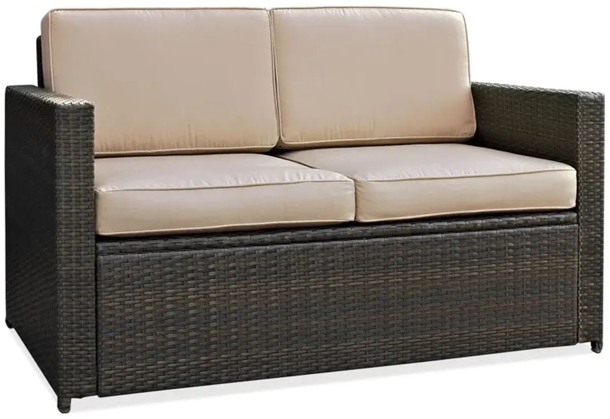 Aldo Outdoor Loveseat, Chair and Coffee Table Set - Sand