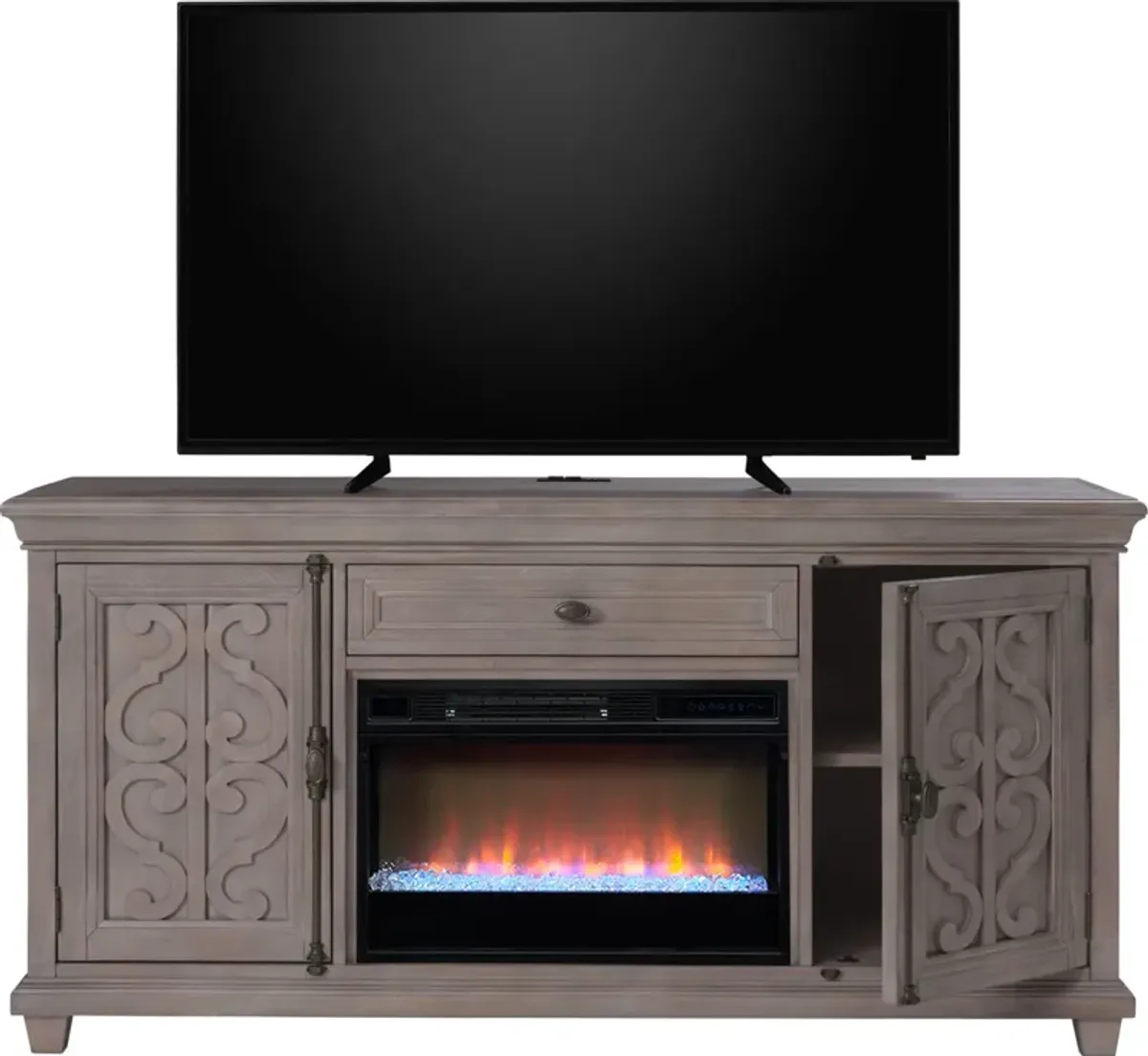 Charthouse 69" Contemporary Fireplace TV Stand - Gray