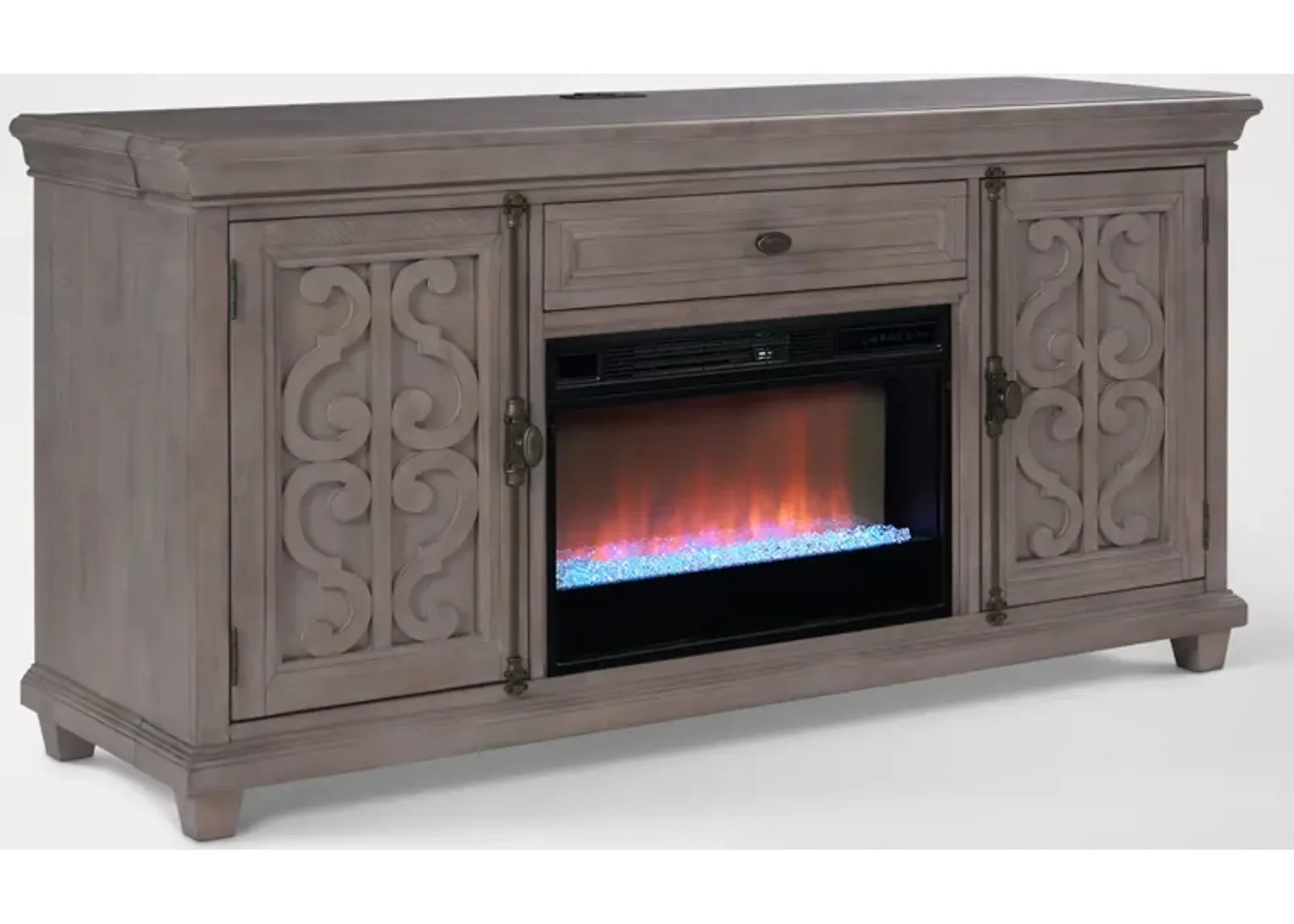 Charthouse 69" Contemporary Fireplace TV Stand - Gray