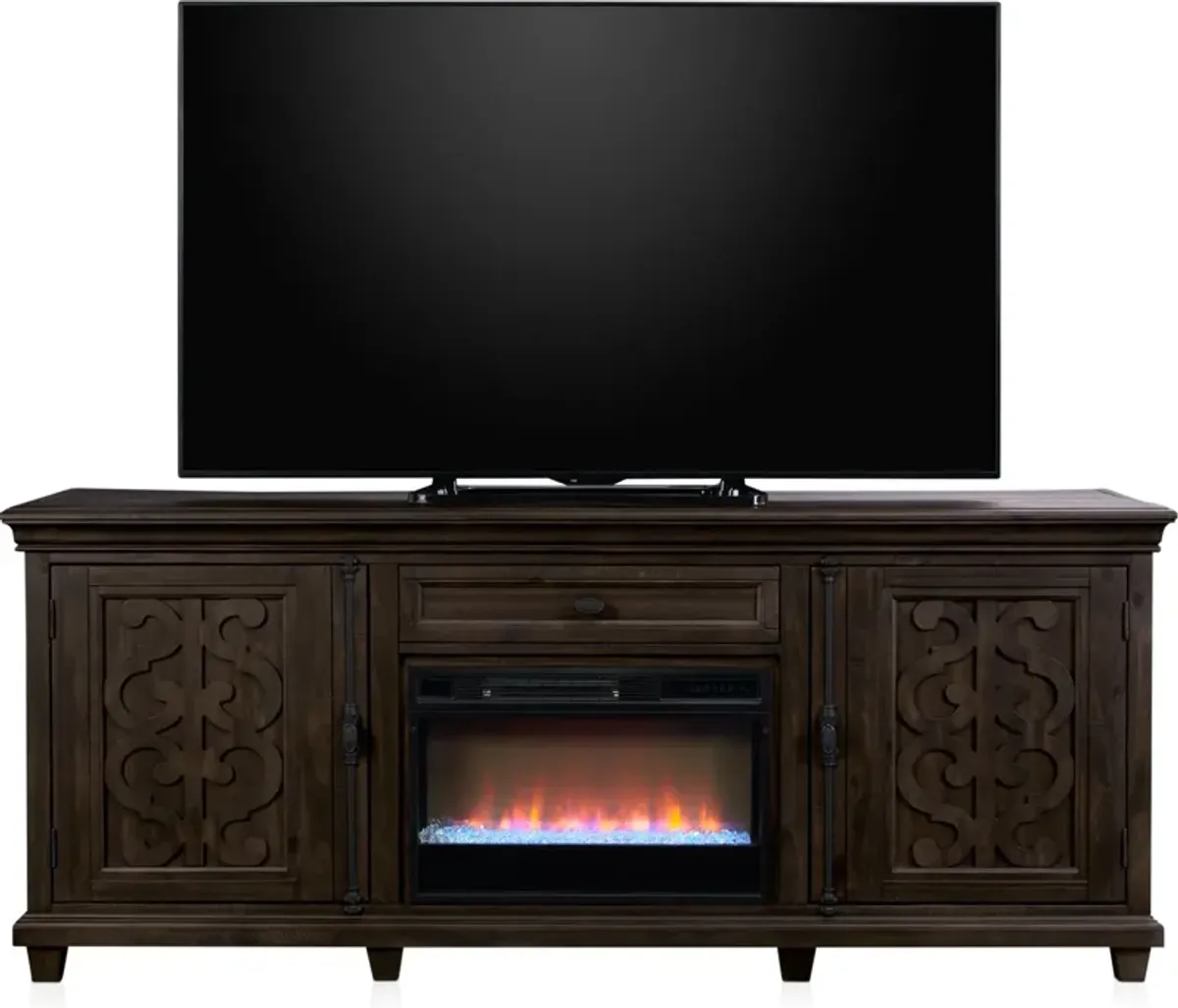 Charthouse 84" Contemporary Fireplace TV Stand - Charcoal