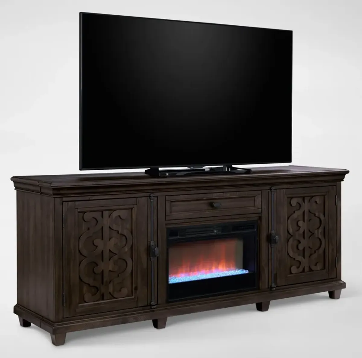 Charthouse 84" Contemporary Fireplace TV Stand - Charcoal