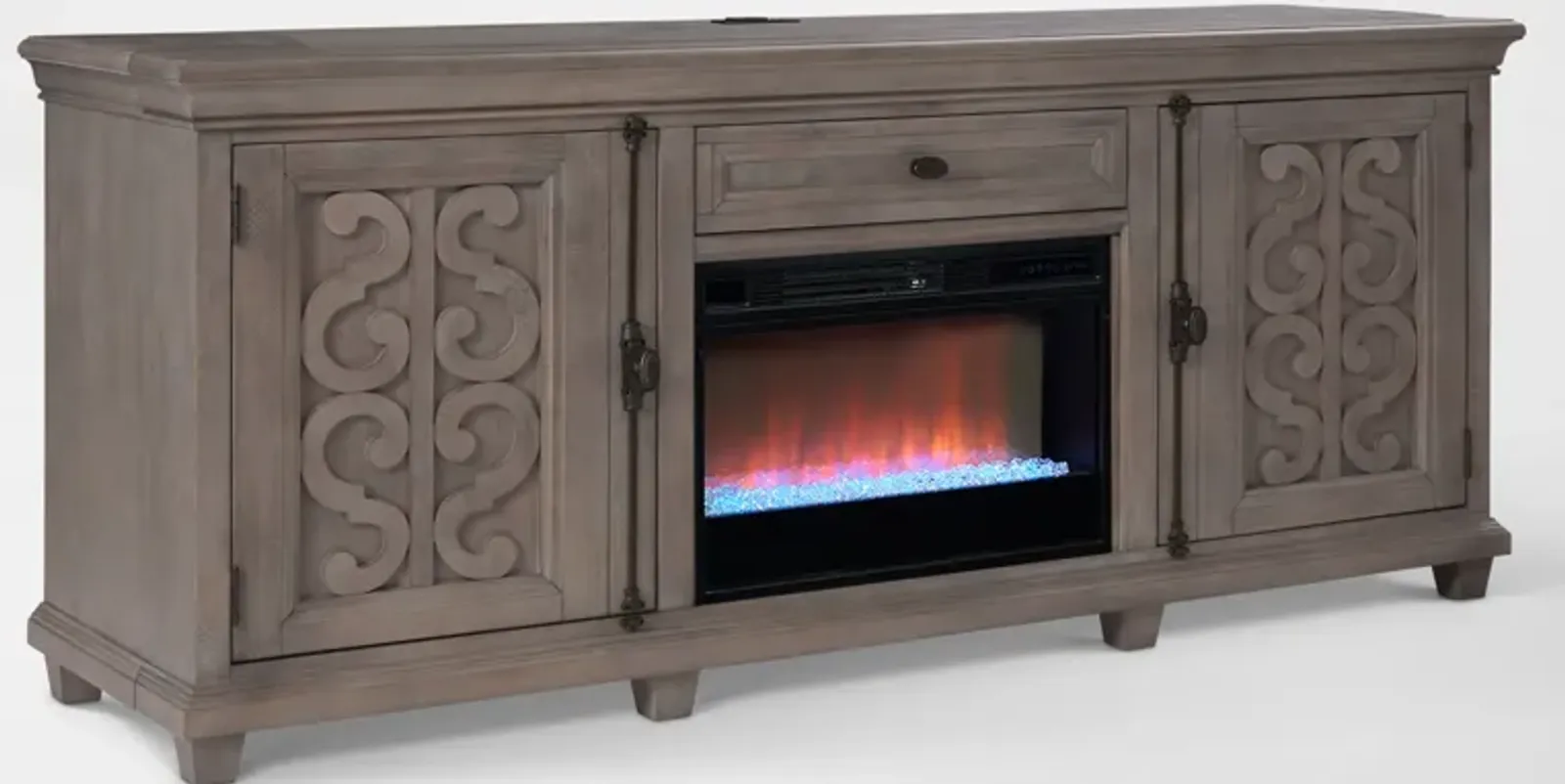 Charthouse 84" Contemporary Fireplace TV Stand - Gray