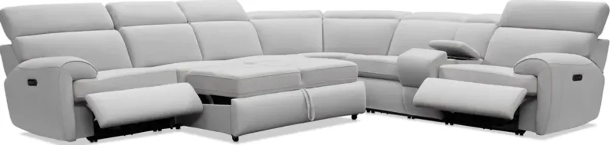 Aero 6-Piece Dual-Power Reclining Media Sleeper Sectional