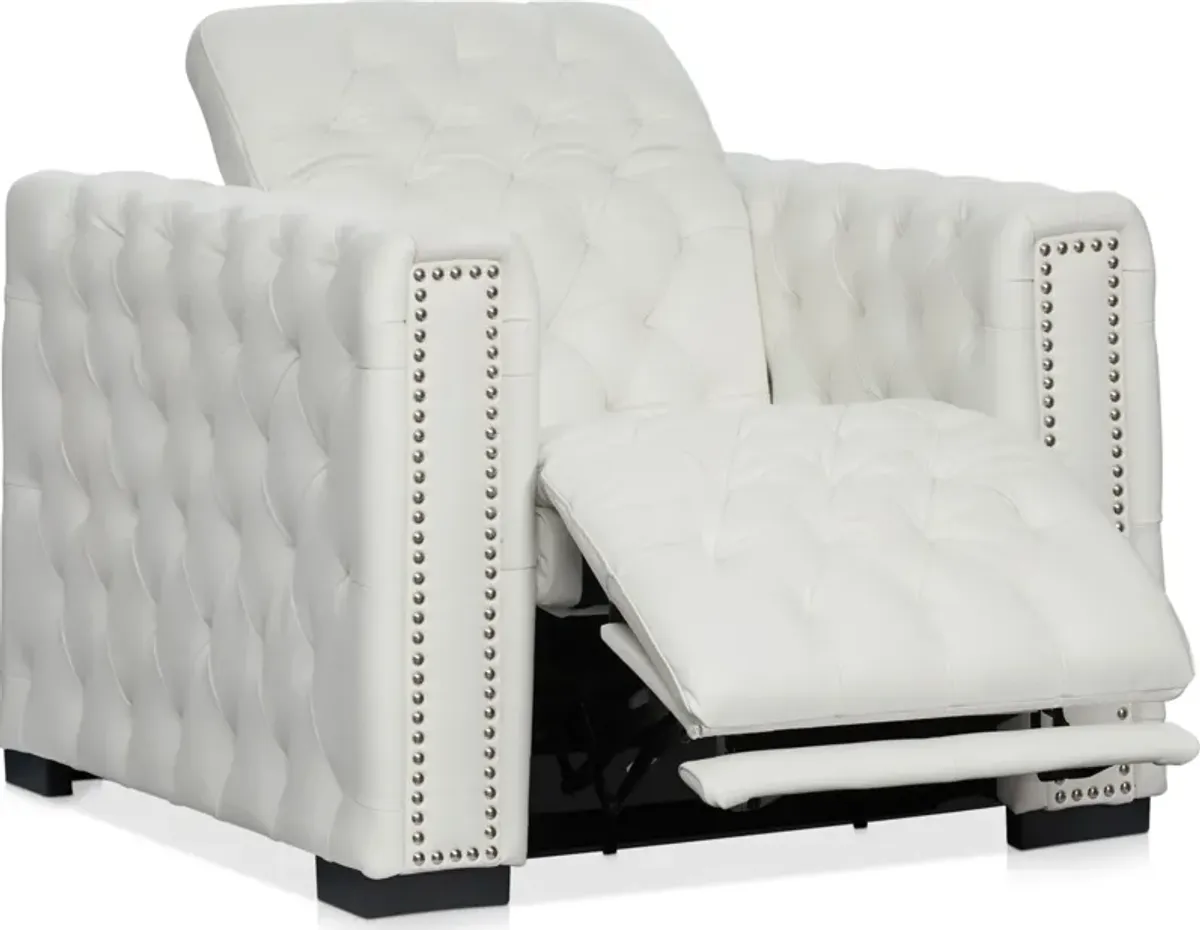 Mitchell Dual-Power Recliner - White