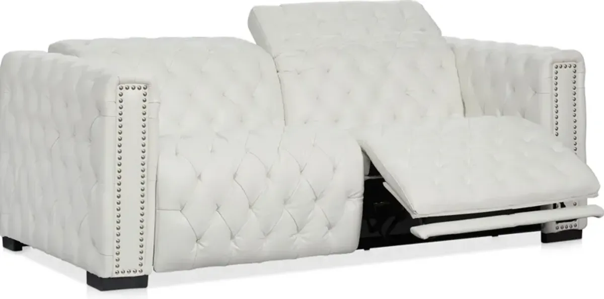 Mitchell 2-Piece Dual-Power Reclining Sofa - White