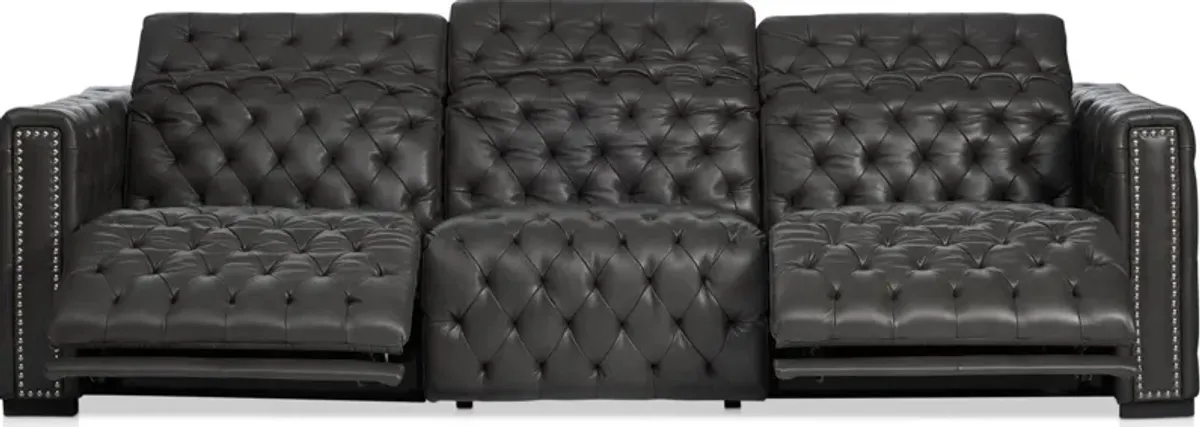 Mitchell 3-Piece Dual-Power Reclining Sofa - Charcoal