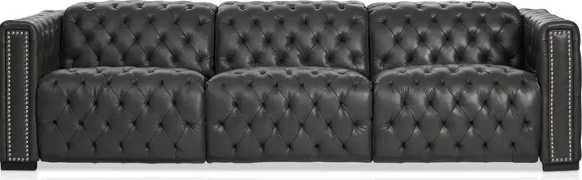 Mitchell 3-Piece Dual-Power Reclining Sofa - Charcoal