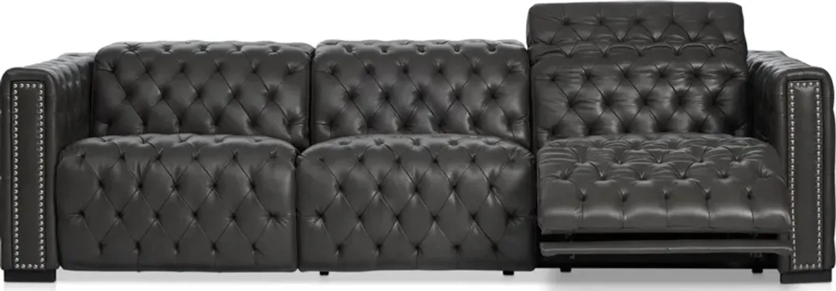 Mitchell 3-Piece Dual-Power Reclining Sofa - Charcoal