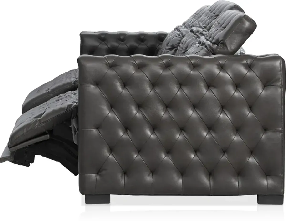 Mitchell 3-Piece Dual-Power Reclining Sofa - Charcoal