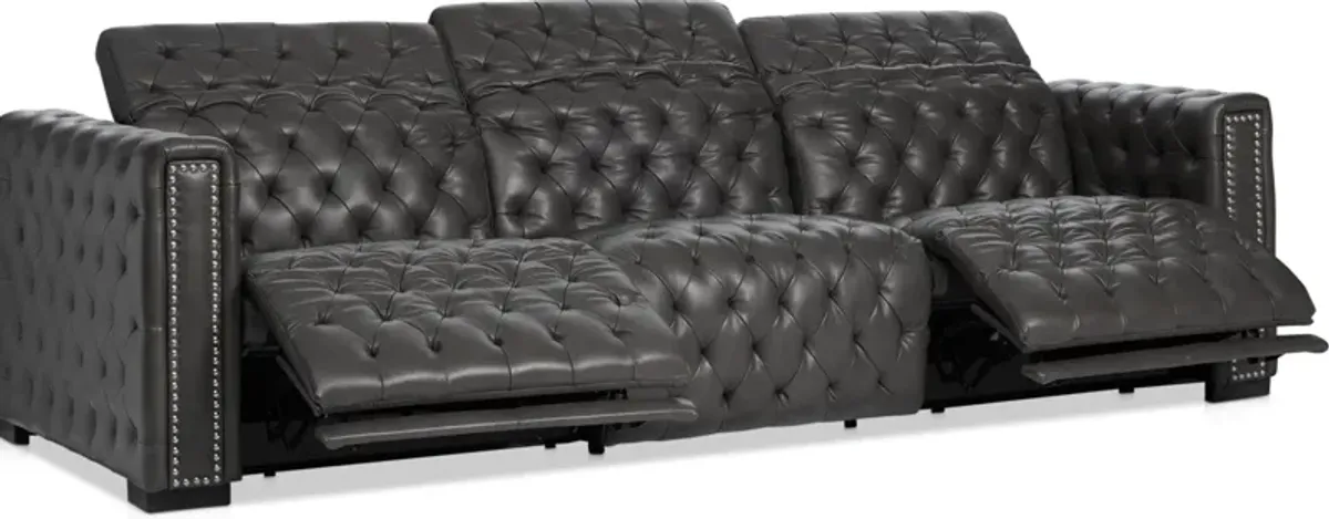 Mitchell 3-Piece Dual-Power Reclining Sofa - Charcoal