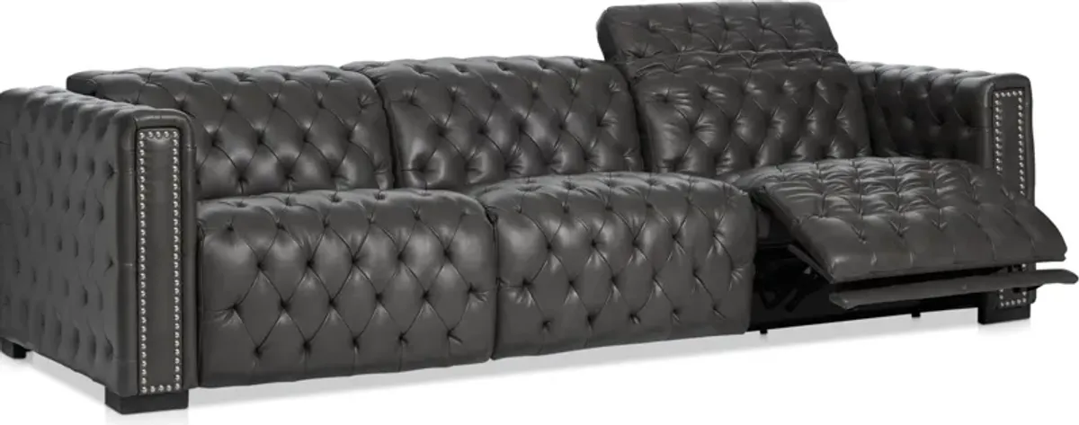 Mitchell 3-Piece Dual-Power Reclining Sofa - Charcoal