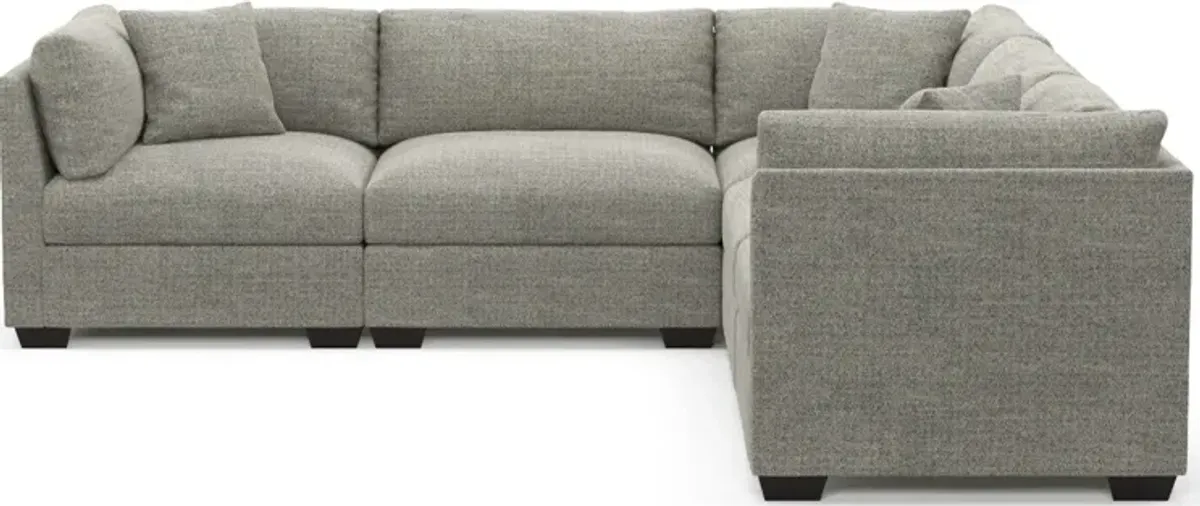 Beckham Hybrid Comfort 5-Piece Sectional - Pandora Pepper