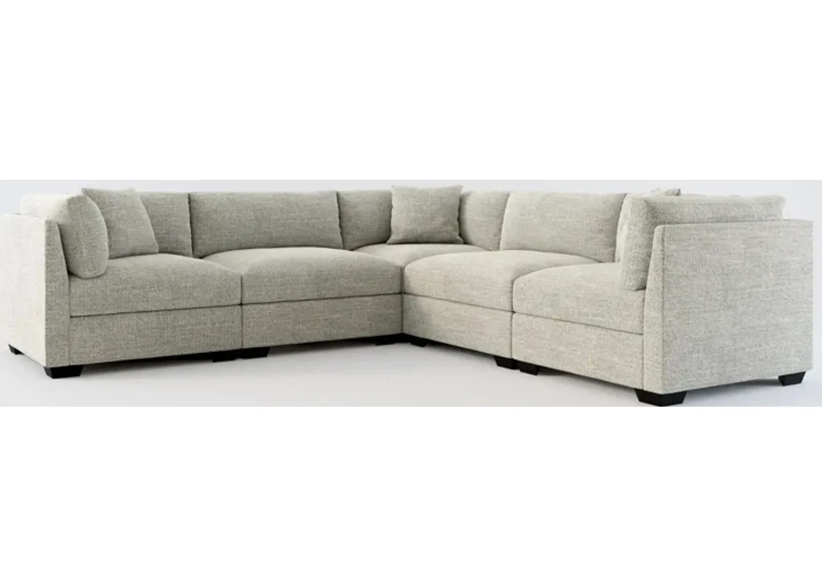 Beckham Hybrid Comfort 5-Piece Sectional - Pandora Pepper