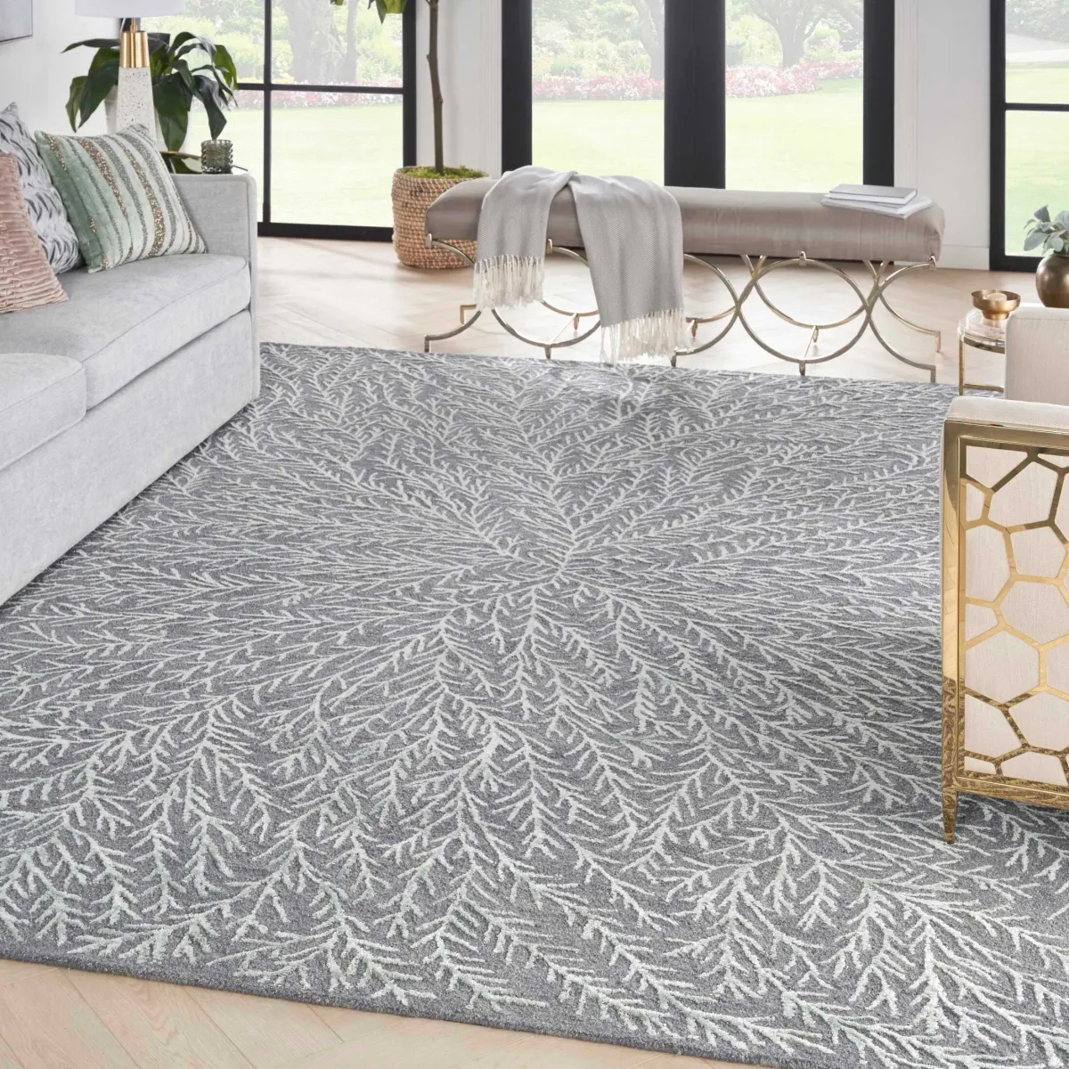 Reef 4' X 6' Area Rug by Michael Amini - Slate/Teal