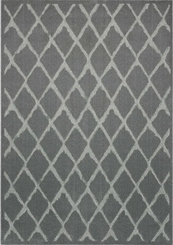 Criss Cross 4' X 6' Area Rug by Michael Amini - Gray