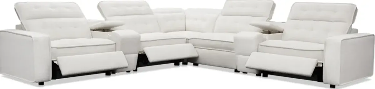 Bellini 7-Piece Dual-Power Reclining Sectional with 2 Consoles