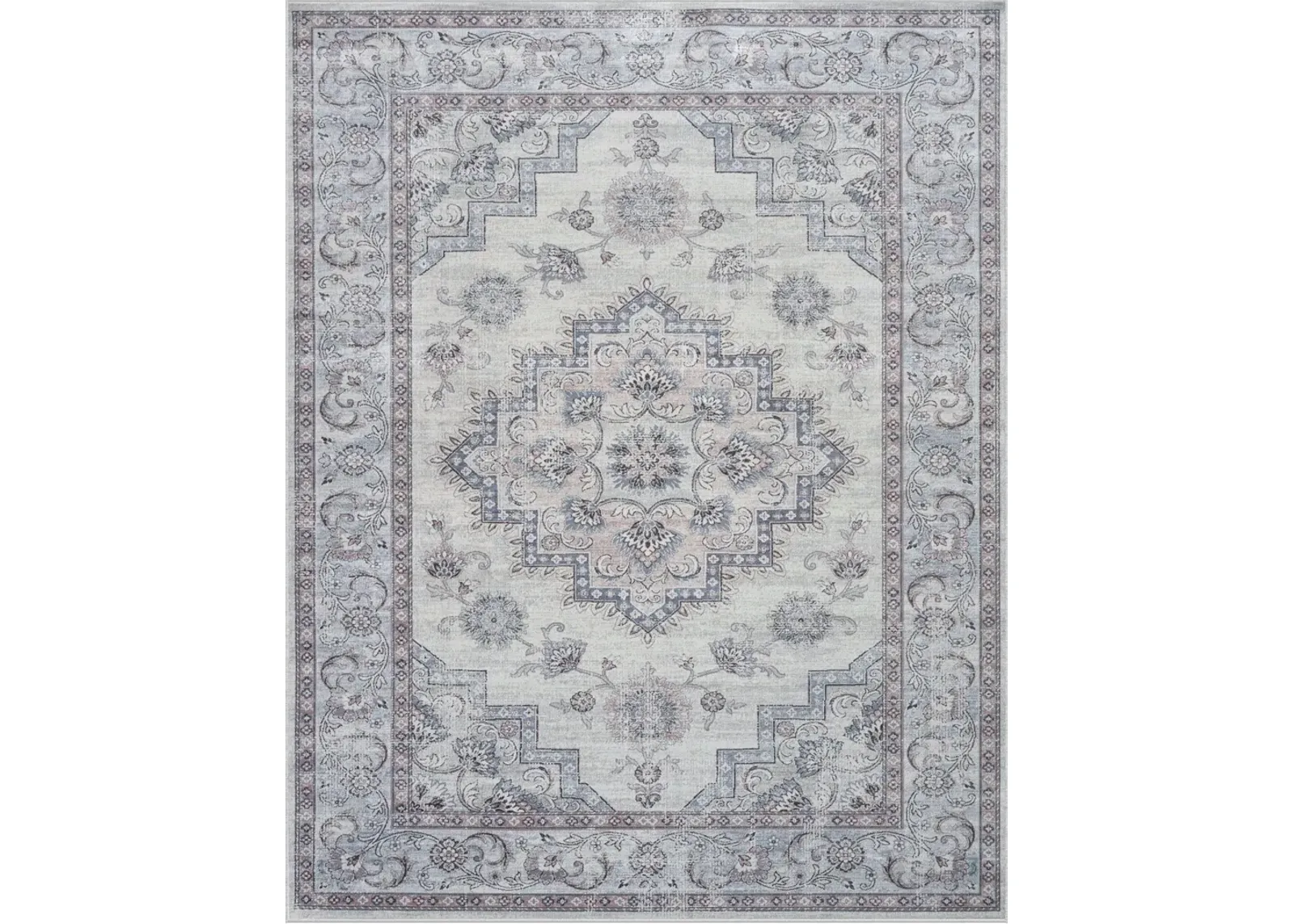 Ceres 94" X 120" Area Rug - White/Blue