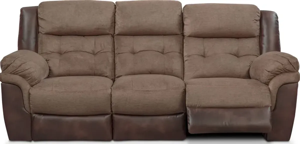 Tacoma Manual Reclining Sofa - Brown